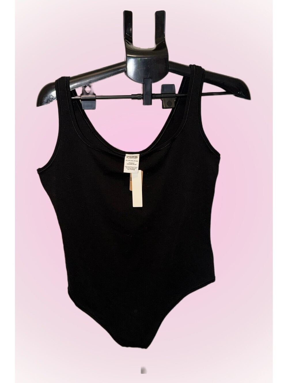 Victoria's Secret Pink Black Snap-Bottom Leotard | Size XXL Extra Extra Large